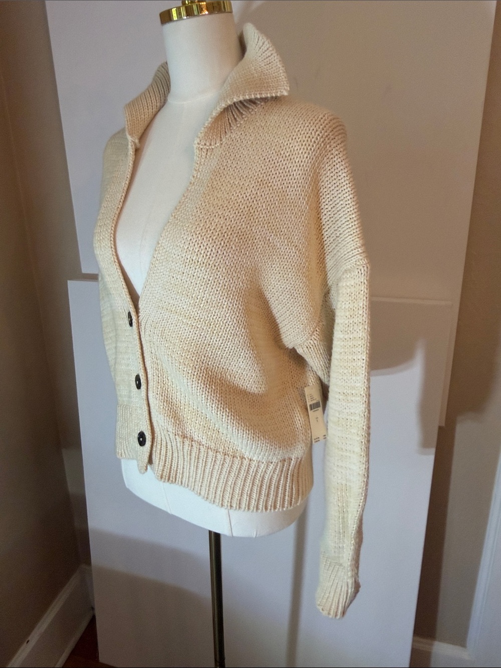 NWT Small Anthropologie Maeve Lighthouse Collared V-Neck Cardigan Sweater - Picture 5 of 11